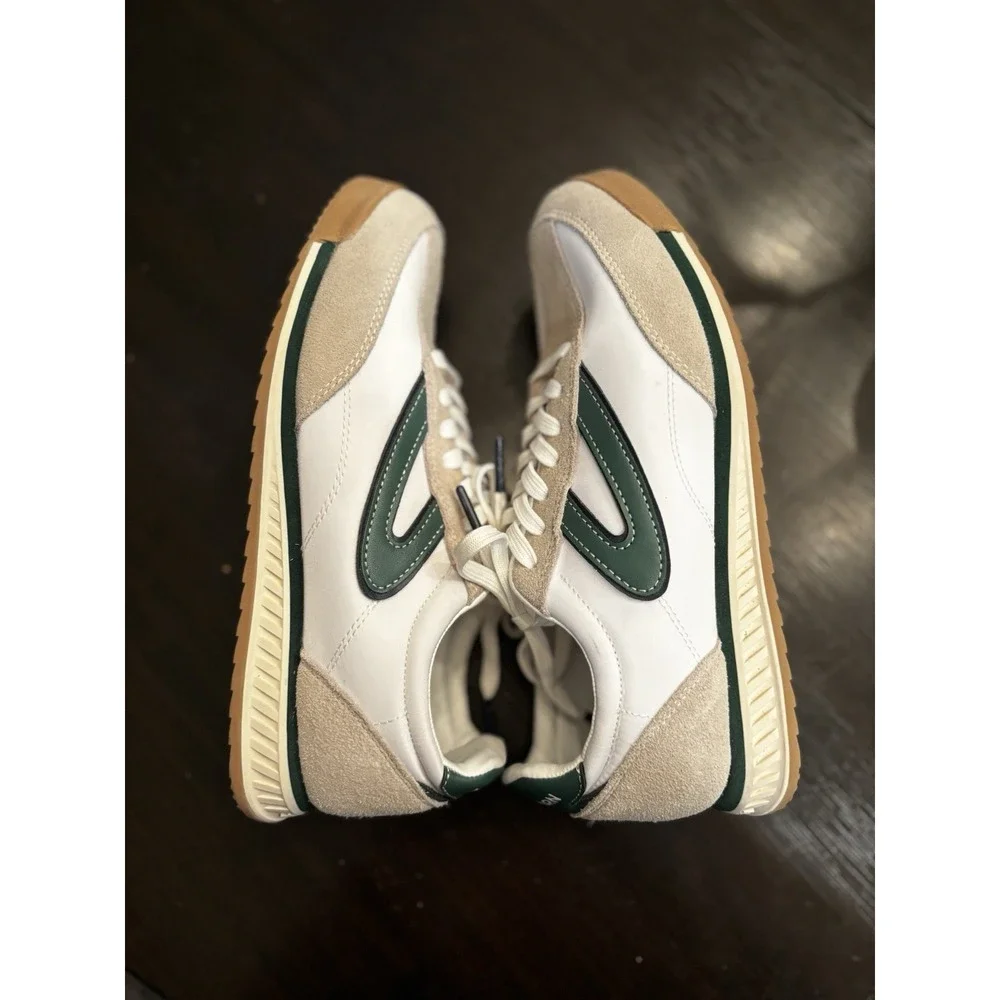 Tretorn Kristine Sneakers Size 7.5 Woman's White/Green Preppy Classic Sporty